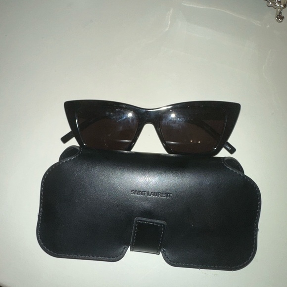 Saint Laurent Black Cat-Eye Sunglasses - Picture 1 of 9